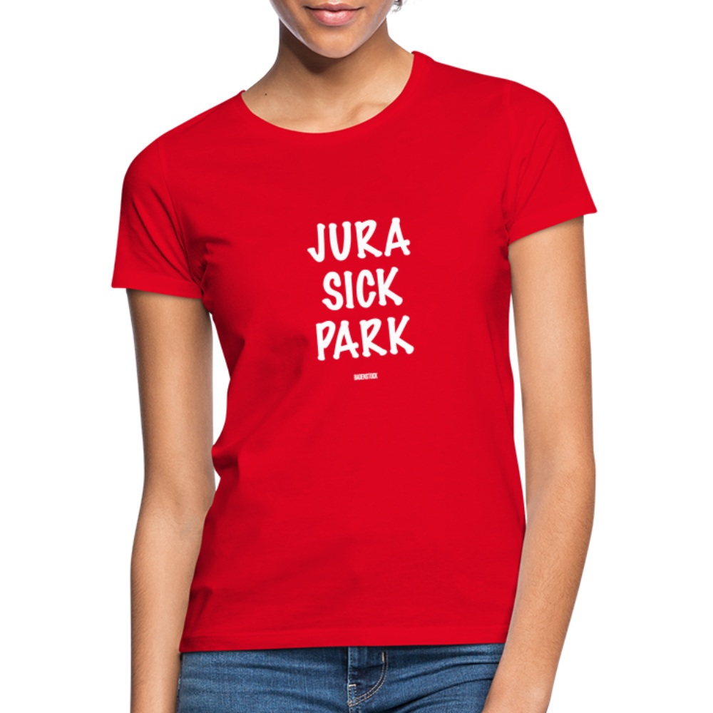 Dino Saurus Jurasick Park Women's T-Shirt - red