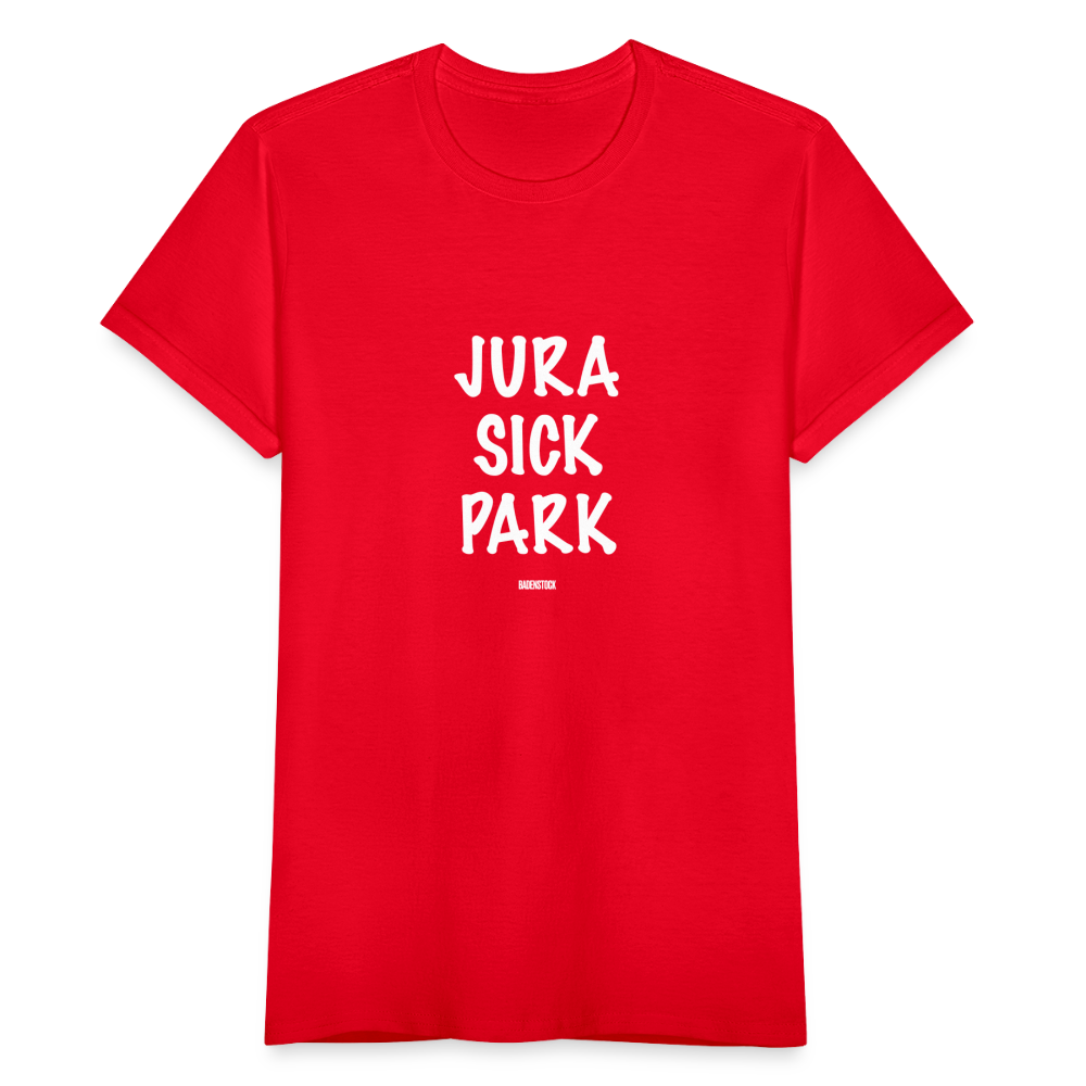 Dino Saurus Jurasick Park Women's T-Shirt - red