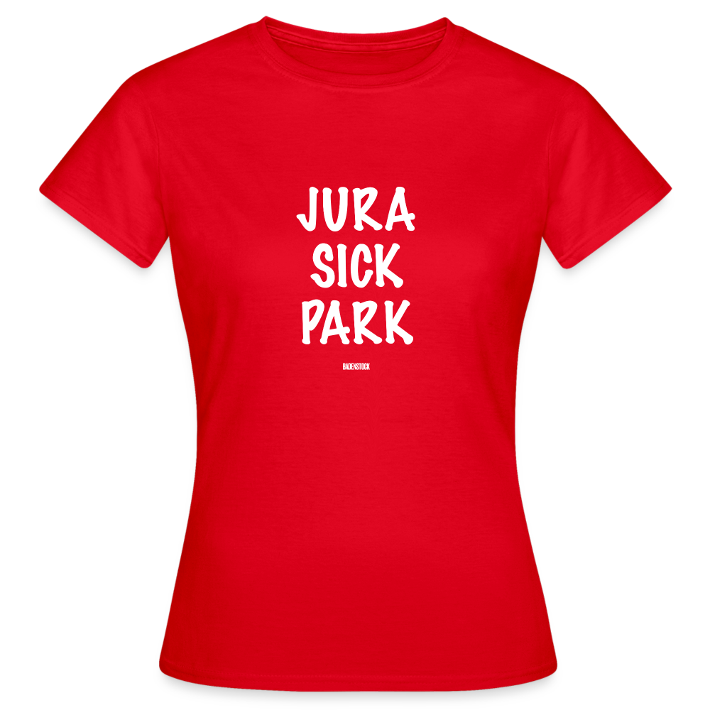 Dino Saurus Jurasick Park Women's T-Shirt - red