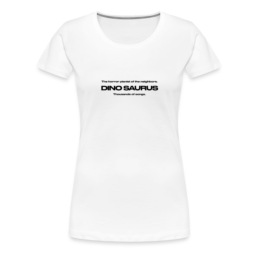 Dino Saurus Horror Women’s Premium White T-Shirt - white