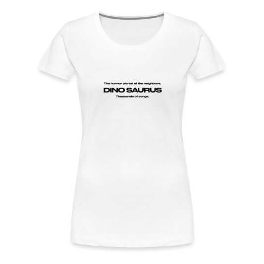 Dino Saurus Horror Women’s Premium White T-Shirt - white