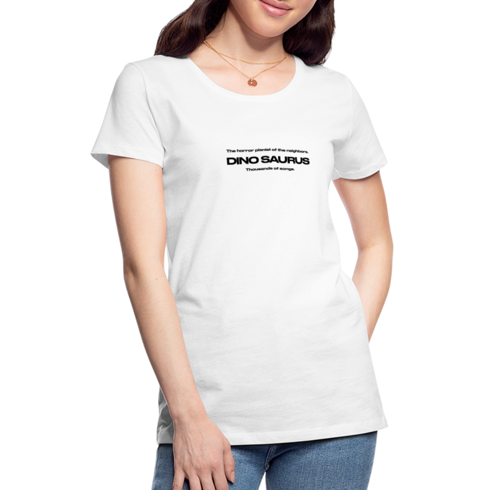 Dino Saurus Horror Women’s Premium White T-Shirt - white