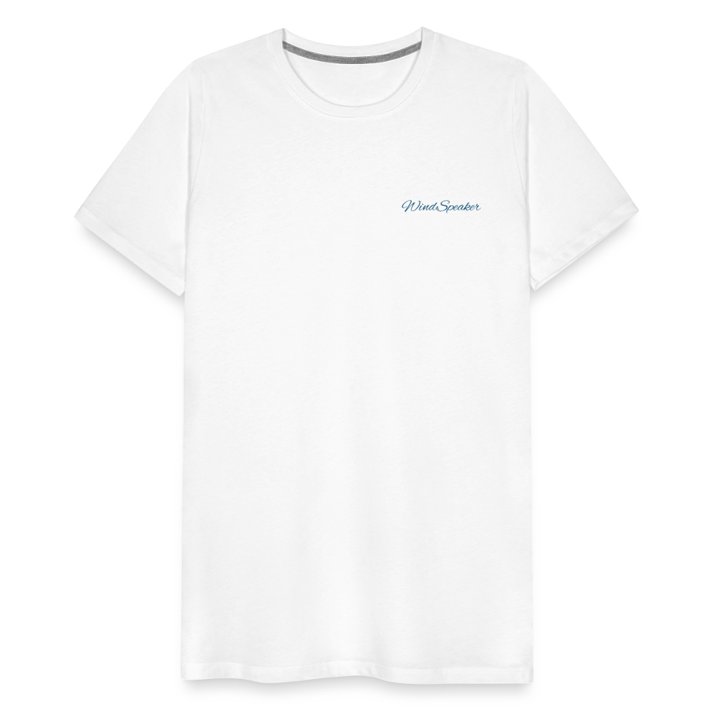 Windspeaker Men’s Premium T-Shirt (Blue logo) - white