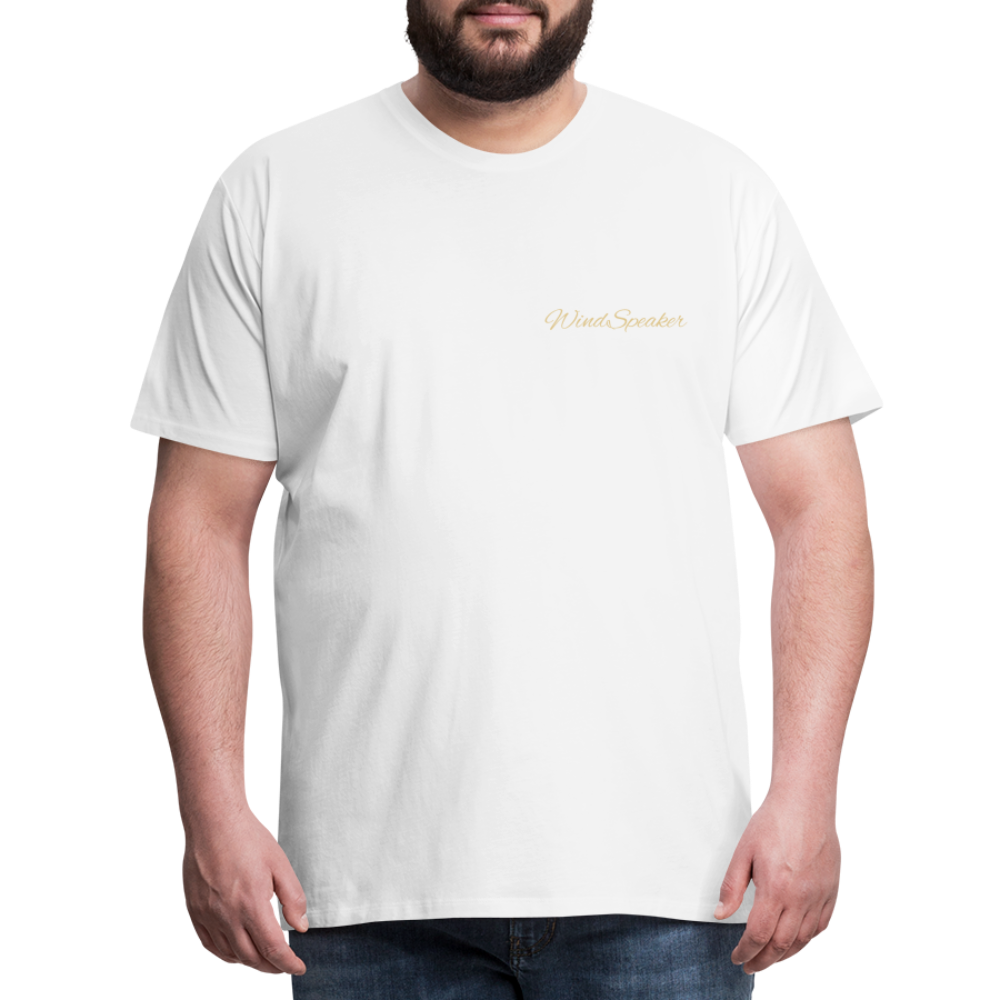 WindSpeaker Men’s Premium T-Shirt (Gold logo) - white