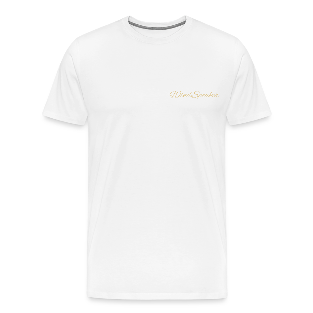 WindSpeaker Men’s Premium T-Shirt (Gold logo) - white