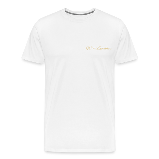 WindSpeaker Men’s Premium T-Shirt (Gold logo) - white