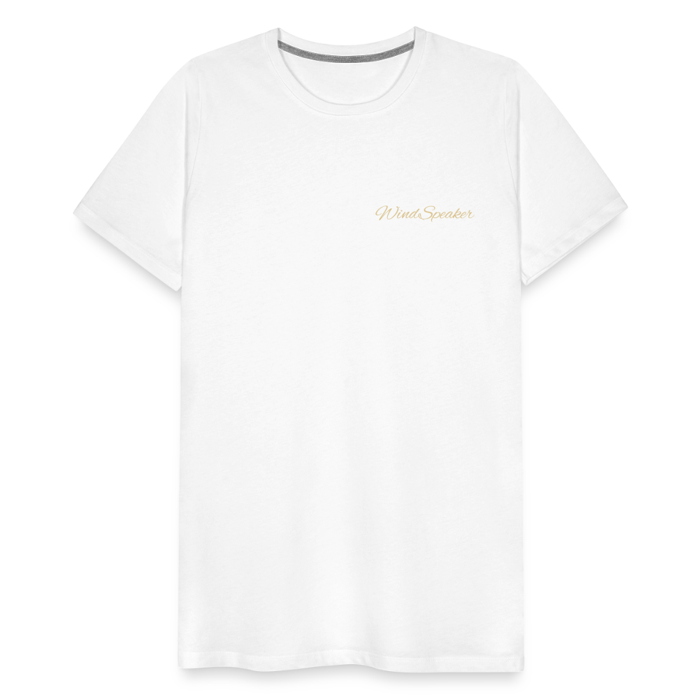 WindSpeaker Men’s Premium T-Shirt (Gold logo) - white