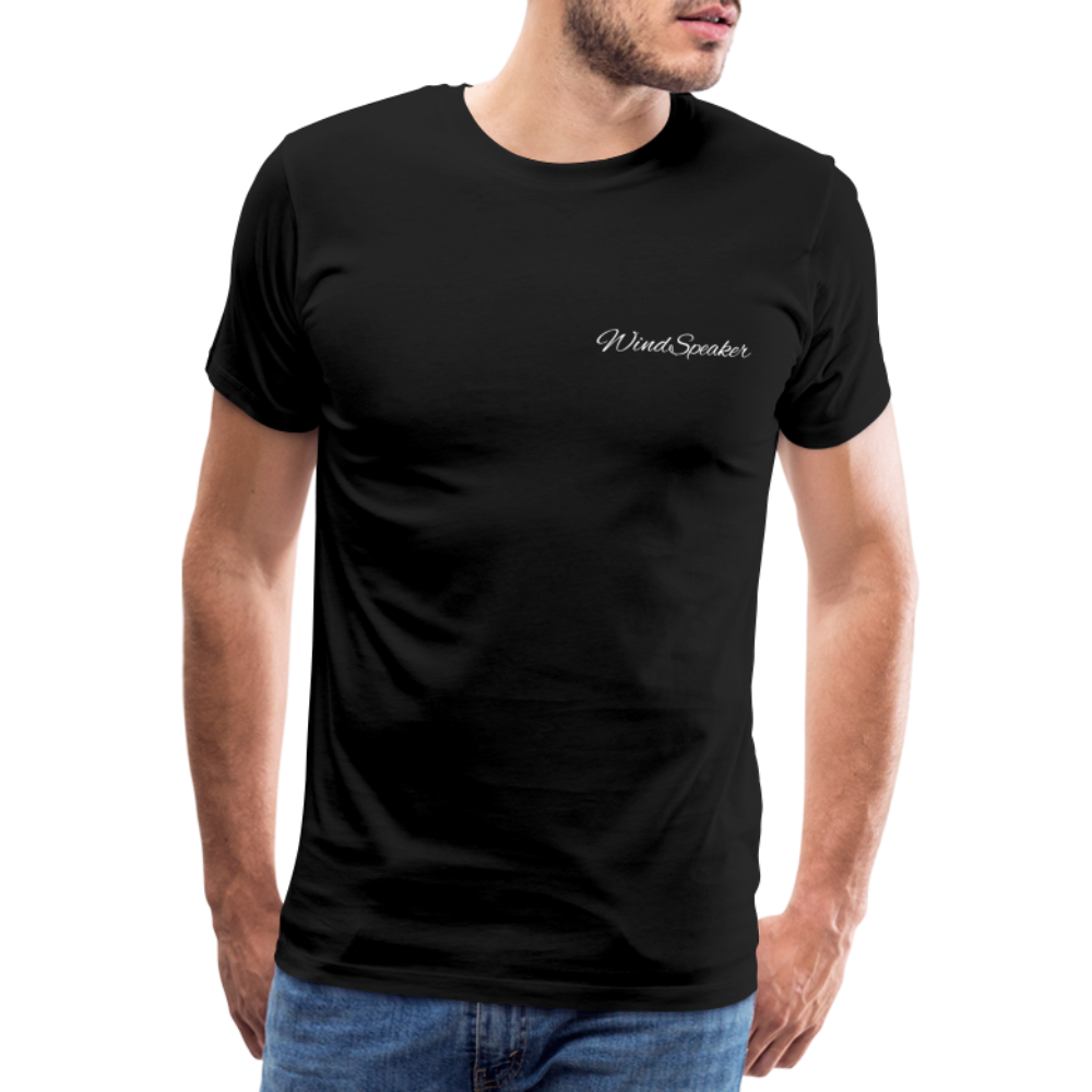 Windspeaker Men’s Premium T-Shirt (White Logo) - black