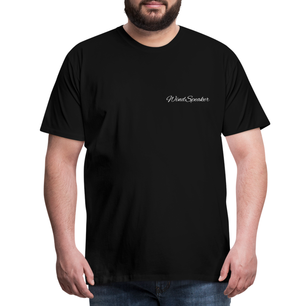 Windspeaker Men’s Premium T-Shirt (White Logo) - black