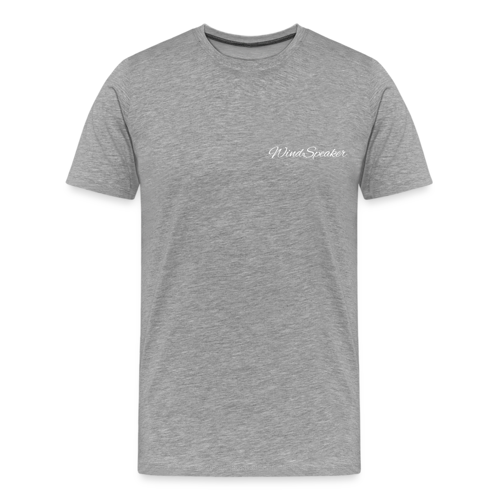 Windspeaker Men’s Premium T-Shirt (White Logo) - heather grey