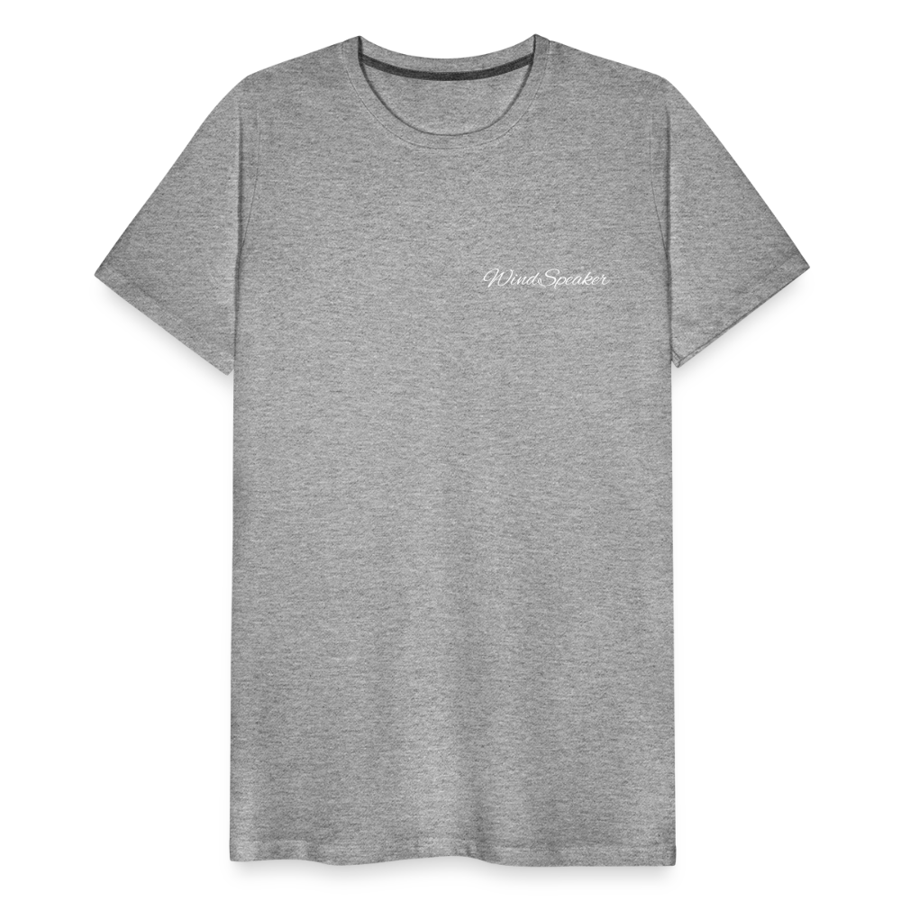 Windspeaker Men’s Premium T-Shirt (White Logo) - heather grey