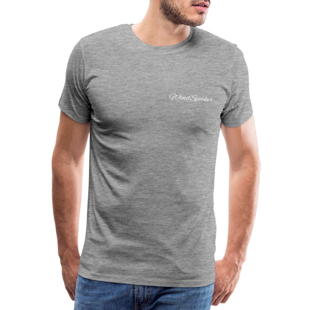 Windspeaker Men’s Premium T-Shirt (White Logo) - heather grey