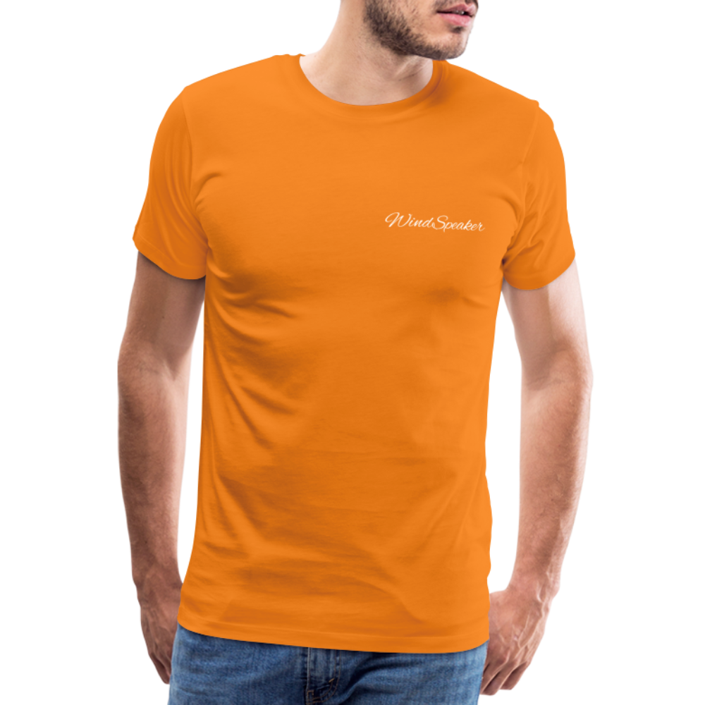 Windspeaker Men’s Premium T-Shirt (White Logo) - orange