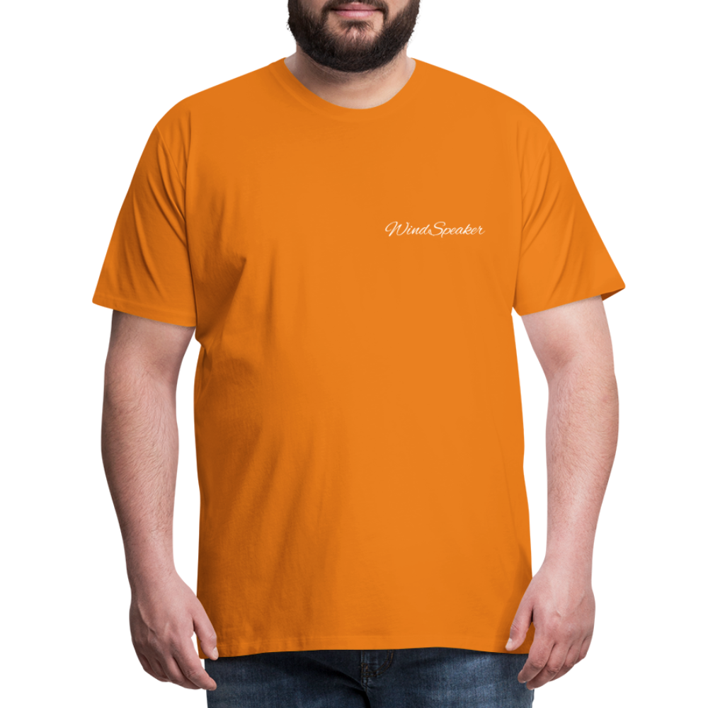 Windspeaker Men’s Premium T-Shirt (White Logo) - orange