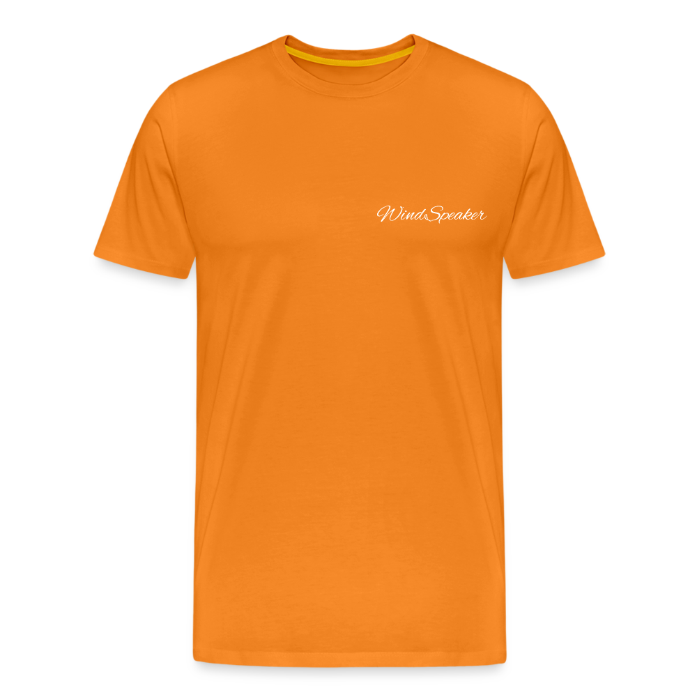Windspeaker Men’s Premium T-Shirt (White Logo) - orange
