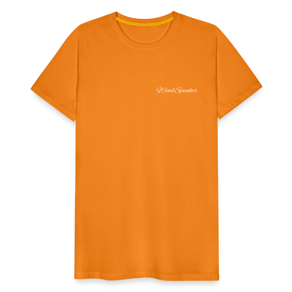 Windspeaker Men’s Premium T-Shirt (White Logo) - orange