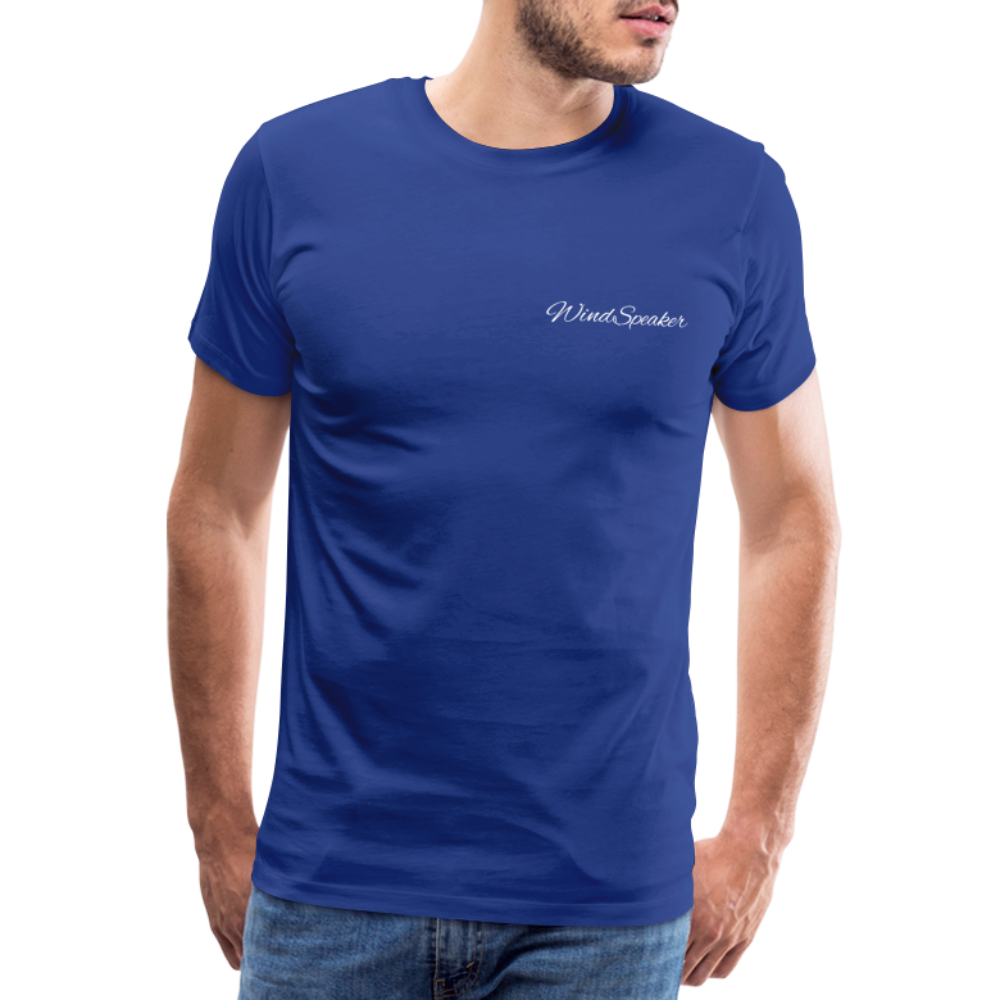 Windspeaker Men’s Premium T-Shirt (White Logo) - royal blue