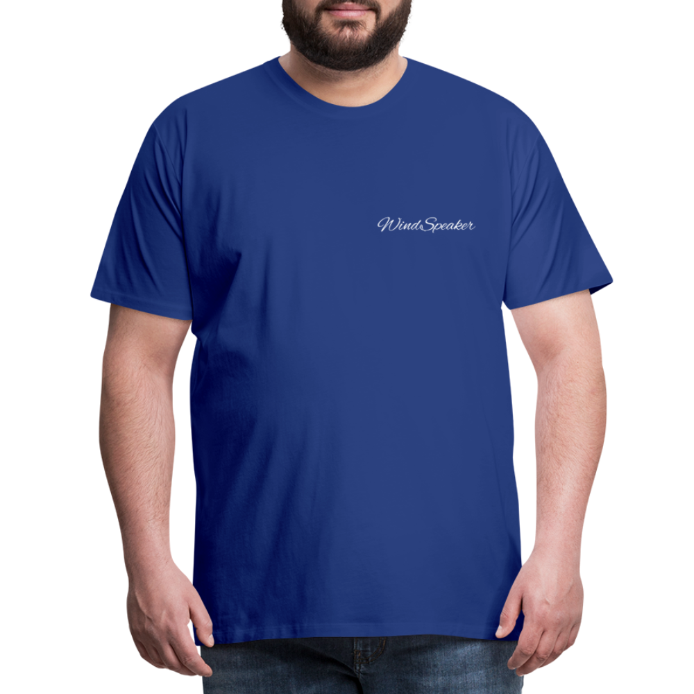 Windspeaker Men’s Premium T-Shirt (White Logo) - royal blue
