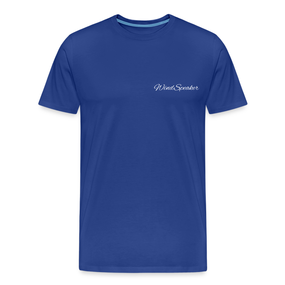 Windspeaker Men’s Premium T-Shirt (White Logo) - royal blue