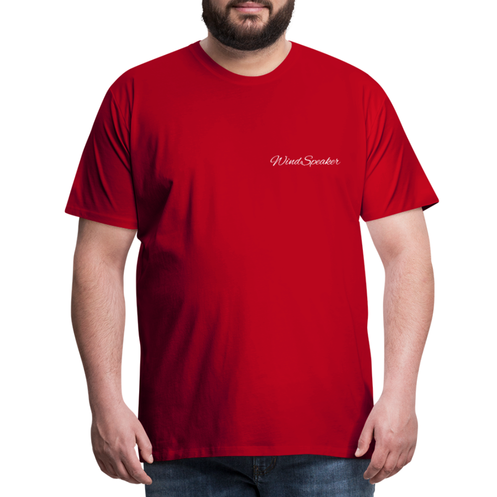 Windspeaker Men’s Premium T-Shirt (White Logo) - red