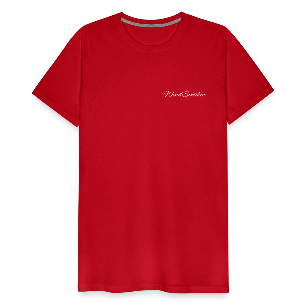 Windspeaker Men’s Premium T-Shirt (White Logo) - red