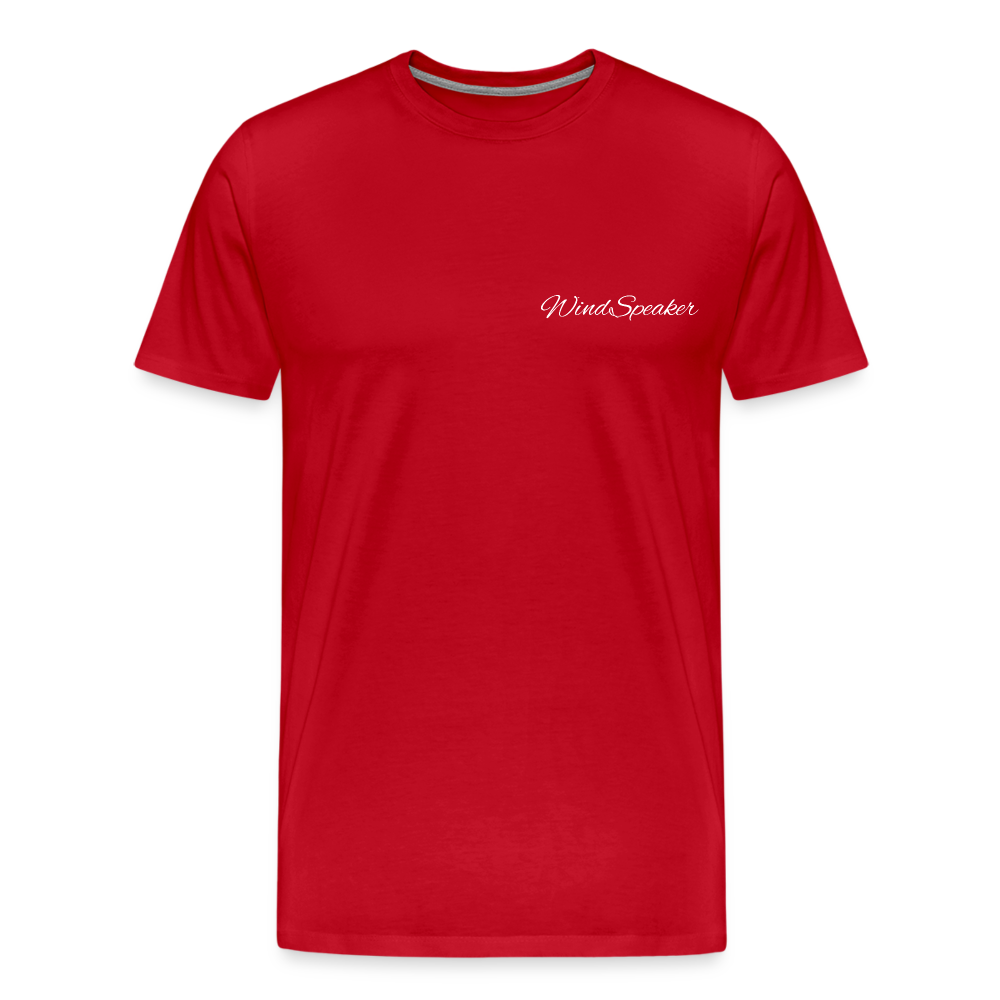 Windspeaker Men’s Premium T-Shirt (White Logo) - red