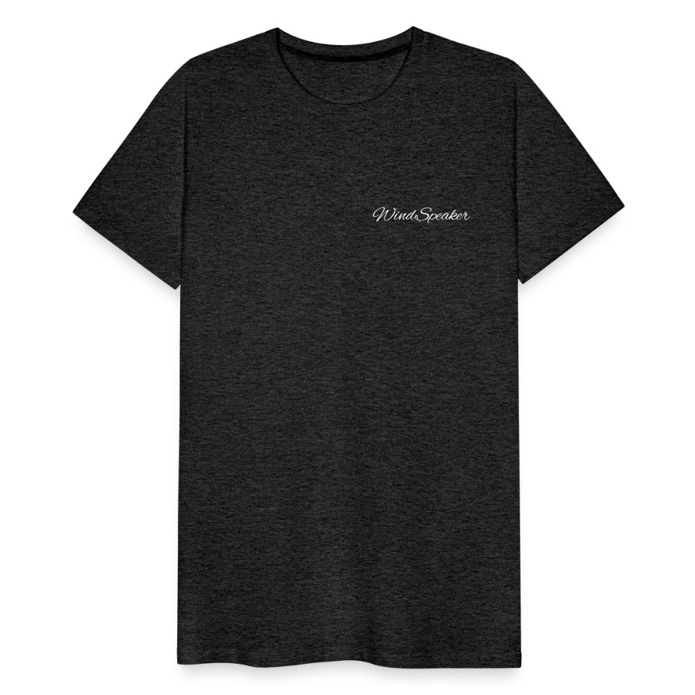 Windspeaker Men’s Premium T-Shirt (White Logo) - charcoal grey