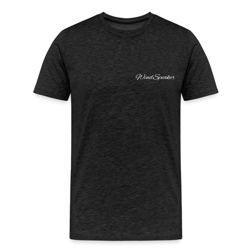 Windspeaker Men’s Premium T-Shirt (White Logo) - charcoal grey