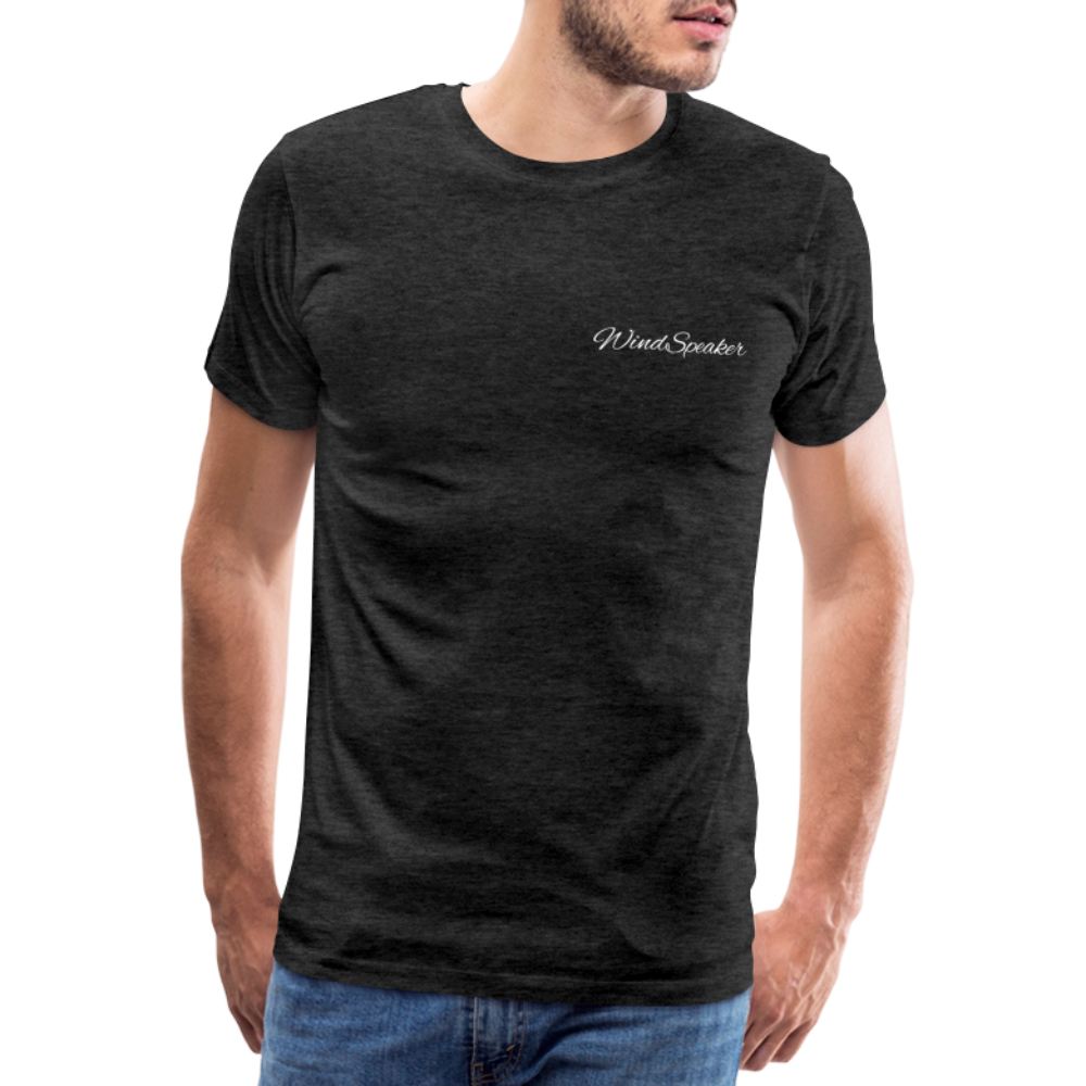 Windspeaker Men’s Premium T-Shirt (White Logo) - charcoal grey