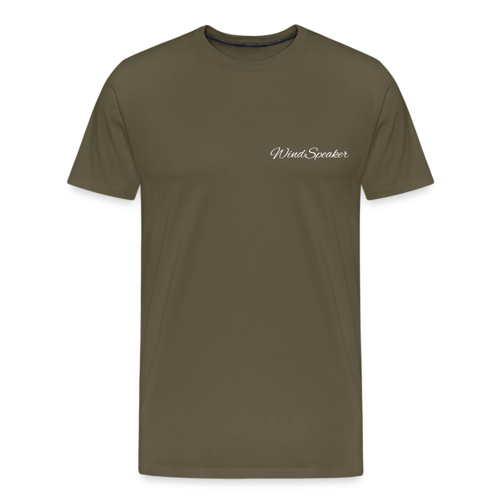 Windspeaker Men’s Premium T-Shirt (White Logo) - khaki