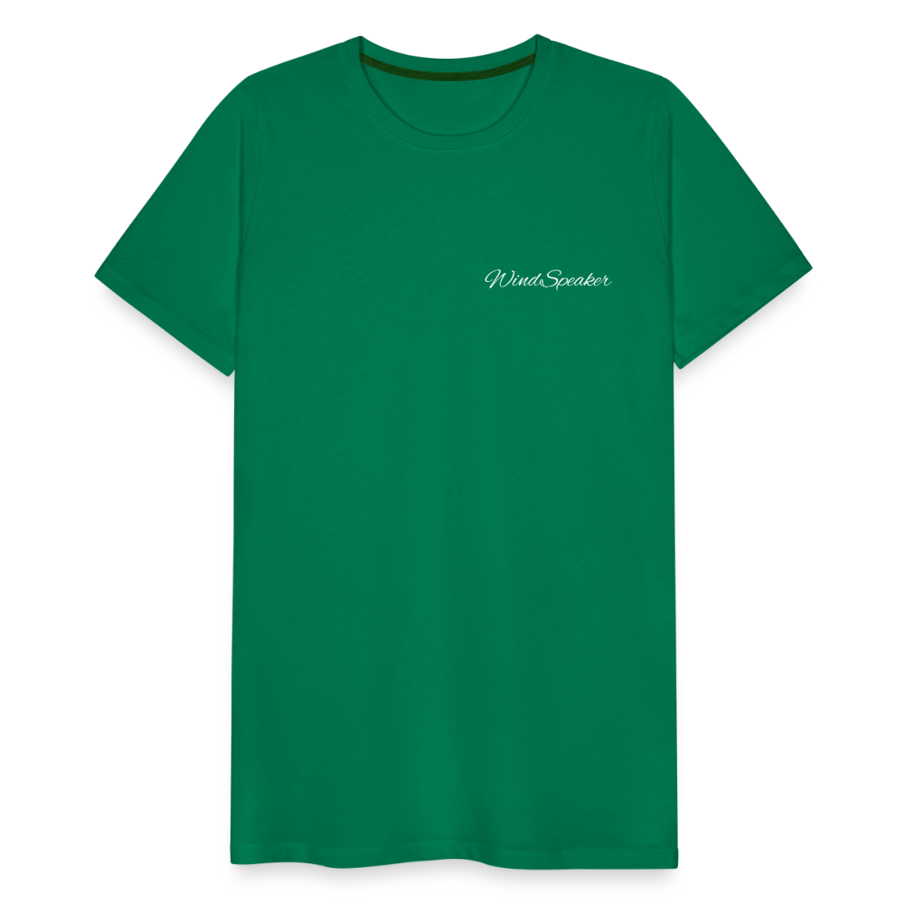 Windspeaker Men’s Premium T-Shirt (White Logo) - kelly green