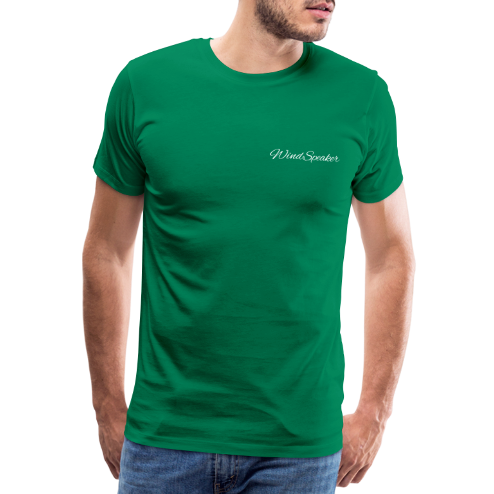 Windspeaker Men’s Premium T-Shirt (White Logo) - kelly green