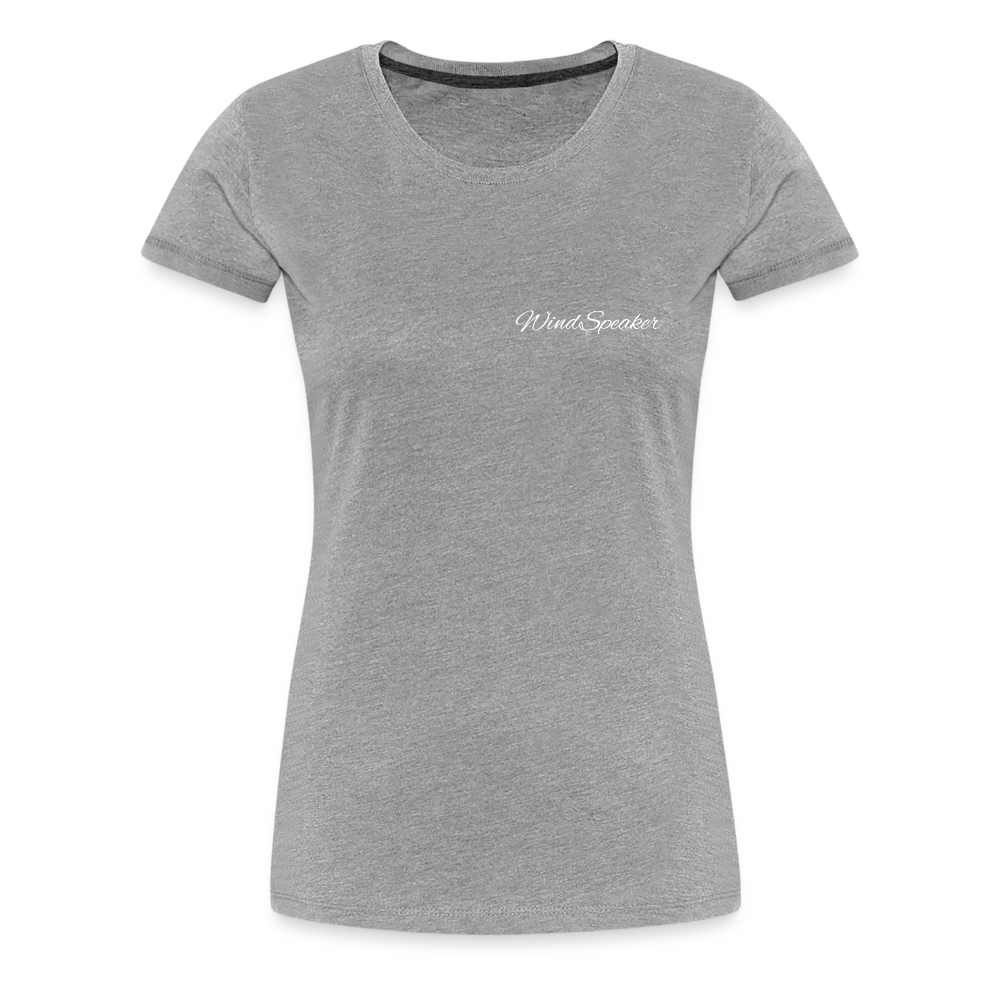 WindSpeaker Women’s Premium T-Shirt (White logo) - heather grey