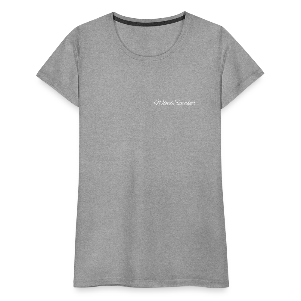 WindSpeaker Women’s Premium T-Shirt (White logo) - heather grey