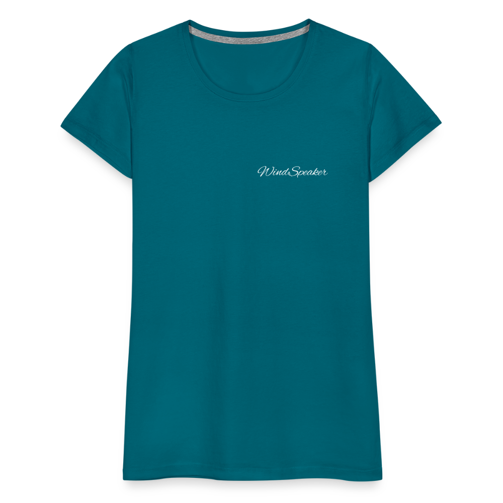 WindSpeaker Women’s Premium T-Shirt (White logo) - diva blue