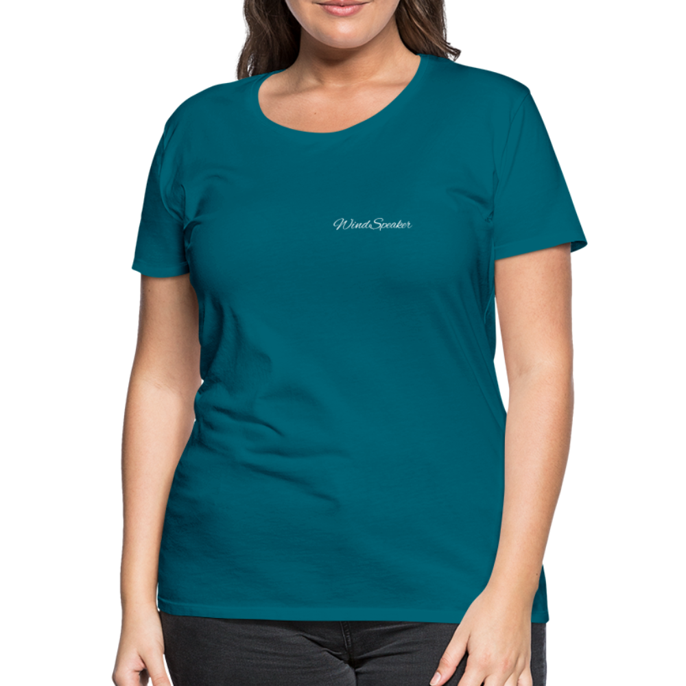 WindSpeaker Women’s Premium T-Shirt (White logo) - diva blue