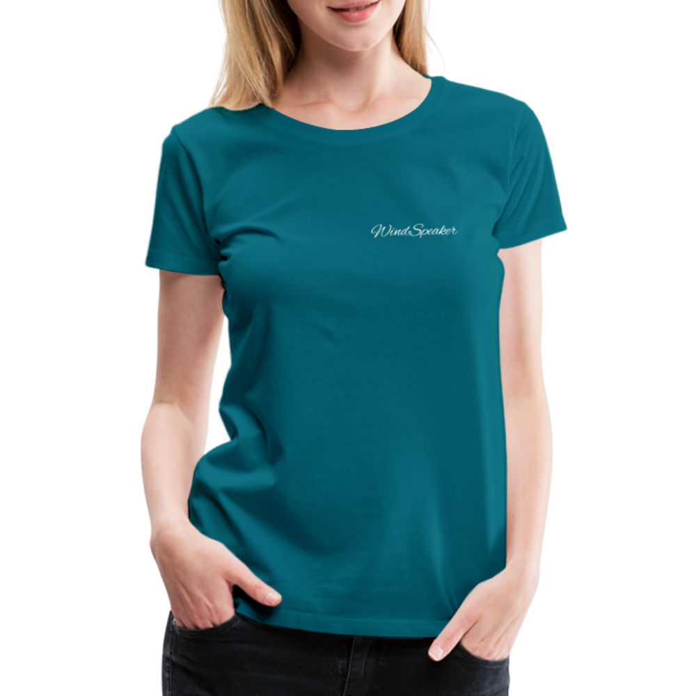 WindSpeaker Women’s Premium T-Shirt (White logo) - diva blue