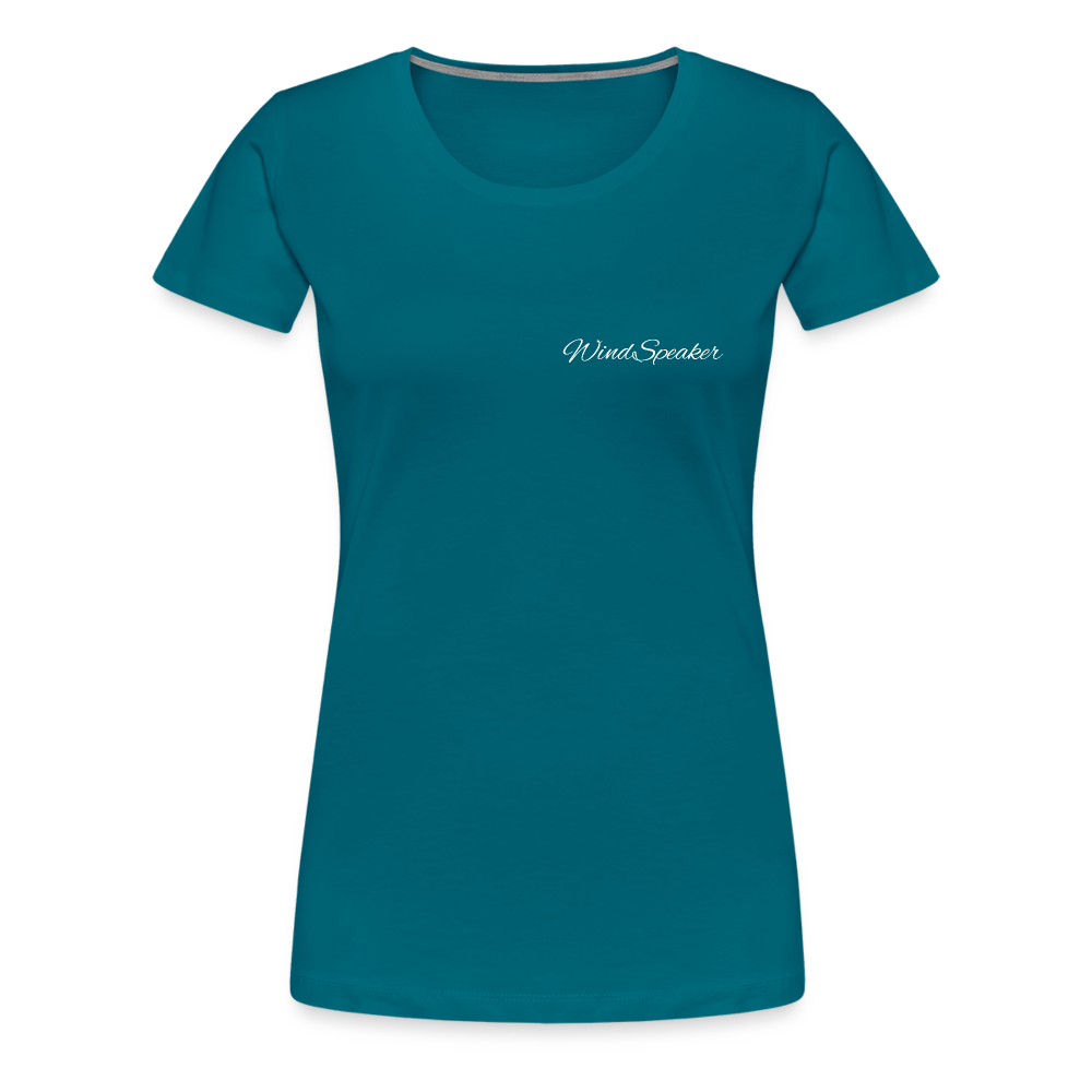 WindSpeaker Women’s Premium T-Shirt (White logo) - diva blue