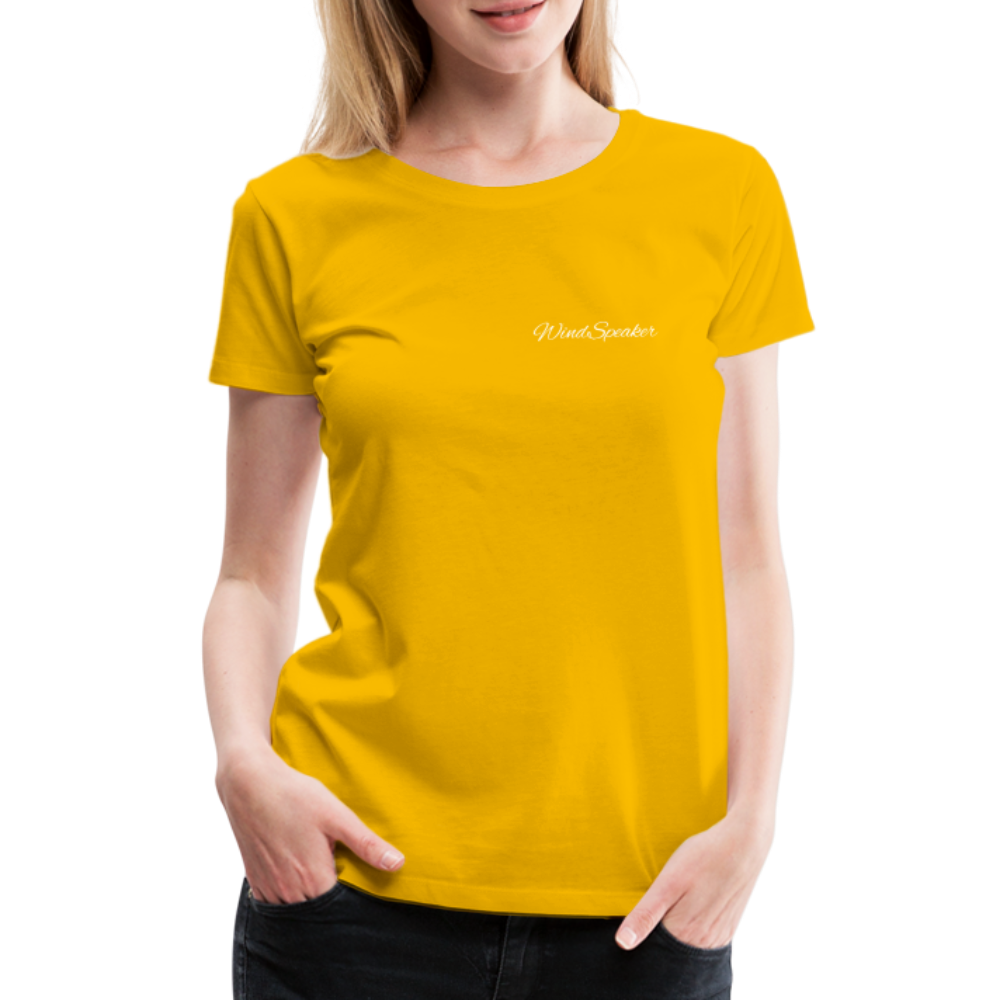 WindSpeaker Women’s Premium T-Shirt (White logo) - sun yellow