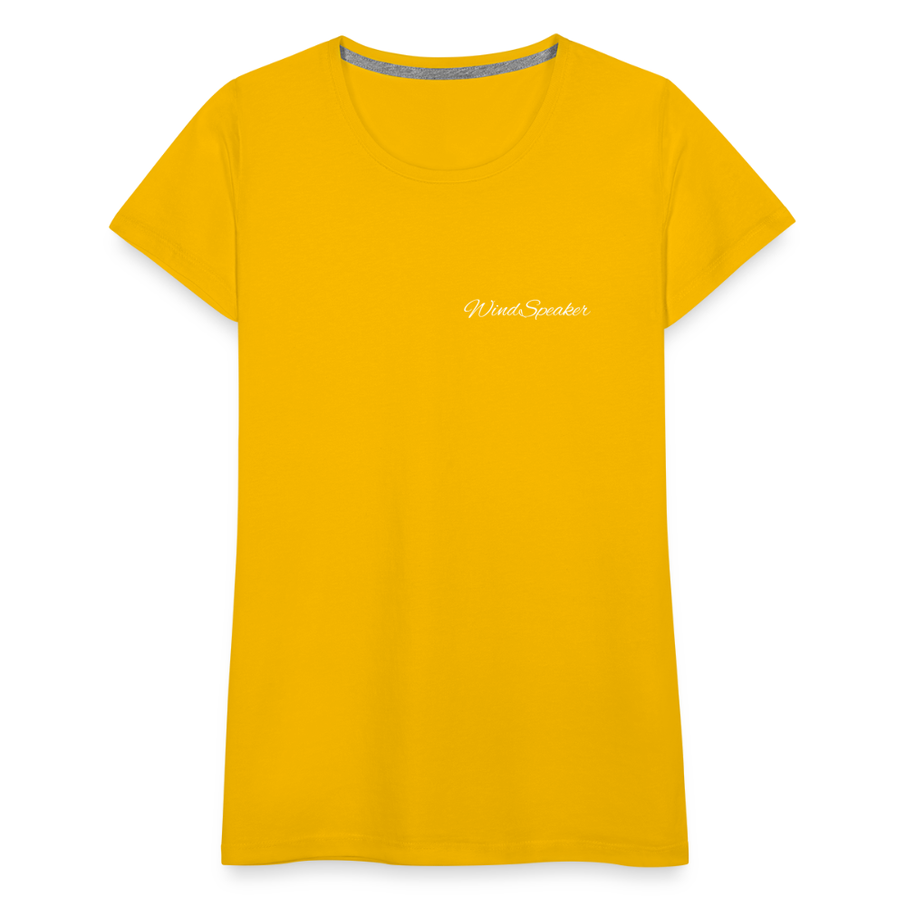 WindSpeaker Women’s Premium T-Shirt (White logo) - sun yellow