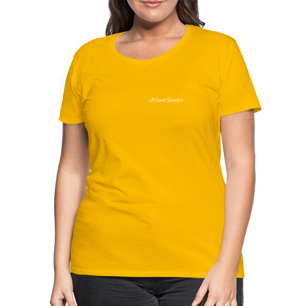 WindSpeaker Women’s Premium T-Shirt (White logo) - sun yellow