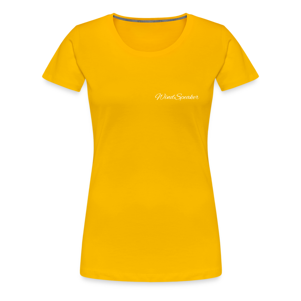 WindSpeaker Women’s Premium T-Shirt (White logo) - sun yellow