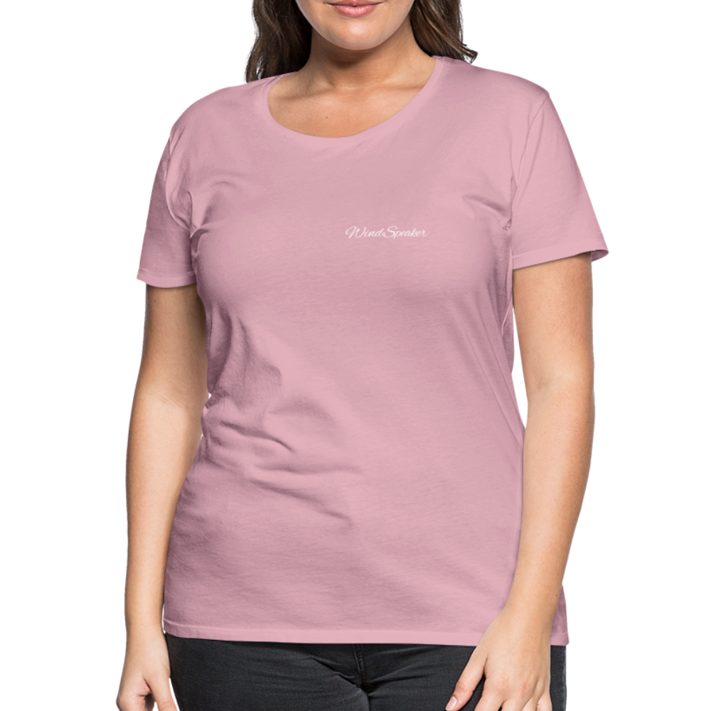 WindSpeaker Women’s Premium T-Shirt (White logo) - rose shadow