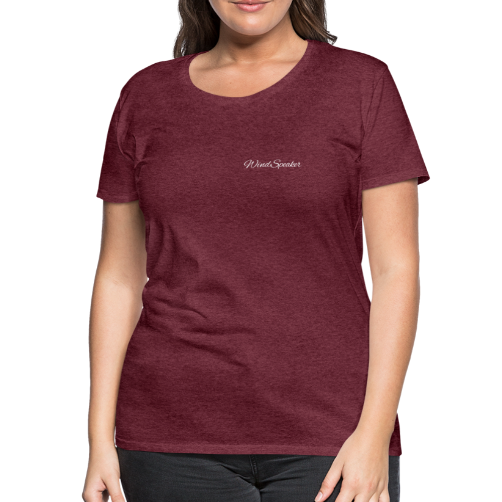 WindSpeaker Women’s Premium T-Shirt (White logo) - heather burgundy