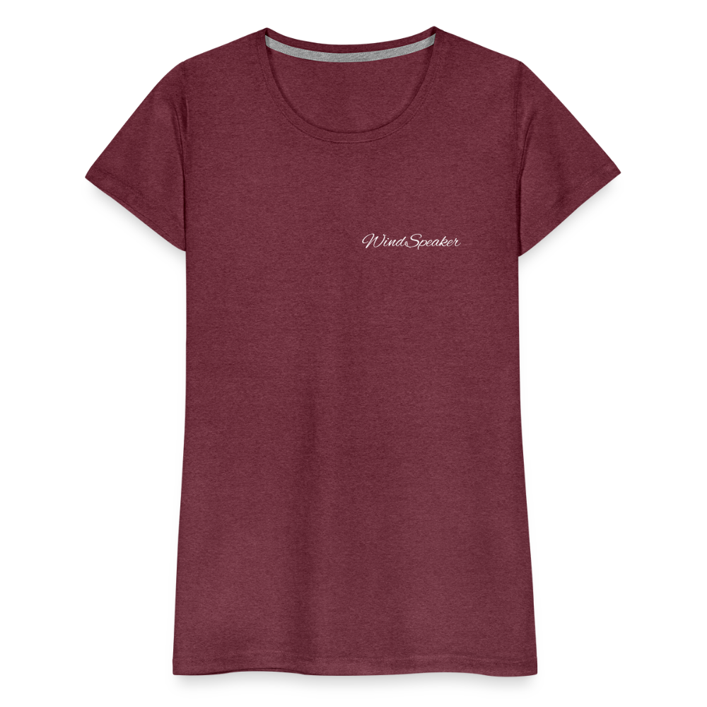 WindSpeaker Women’s Premium T-Shirt (White logo) - heather burgundy