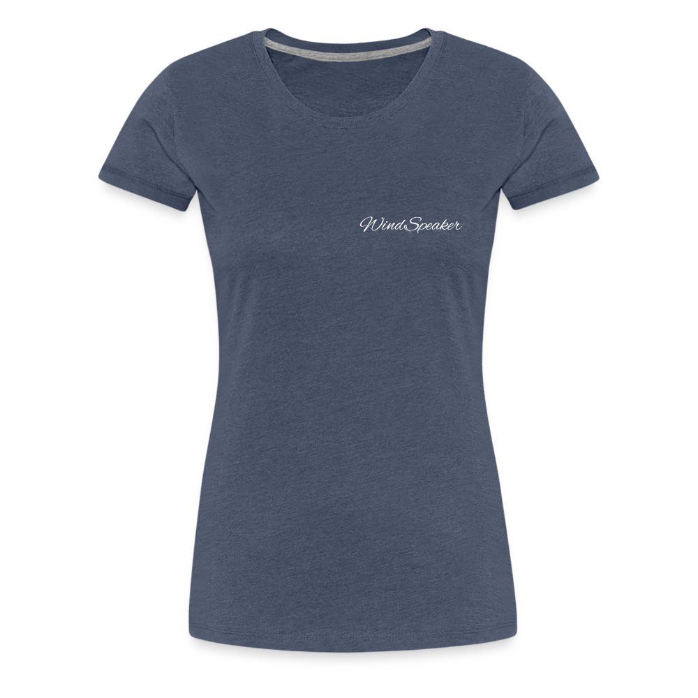 WindSpeaker Women’s Premium T-Shirt (White logo) - heather blue