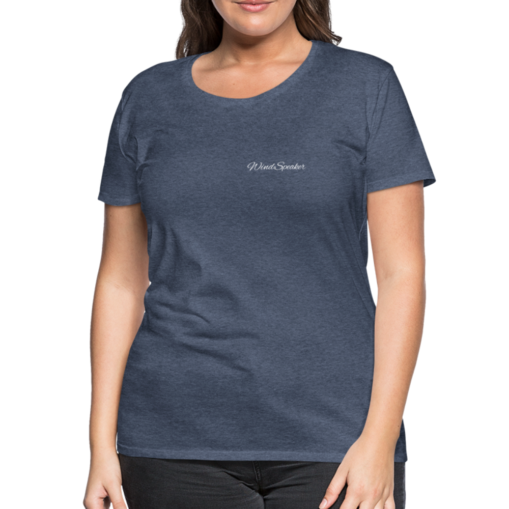 WindSpeaker Women’s Premium T-Shirt (White logo) - heather blue