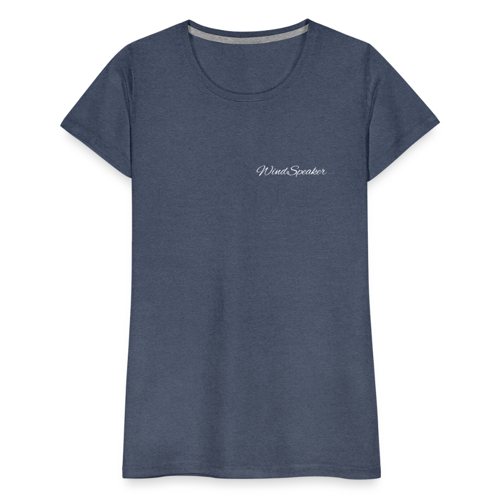 WindSpeaker Women’s Premium T-Shirt (White logo) - heather blue