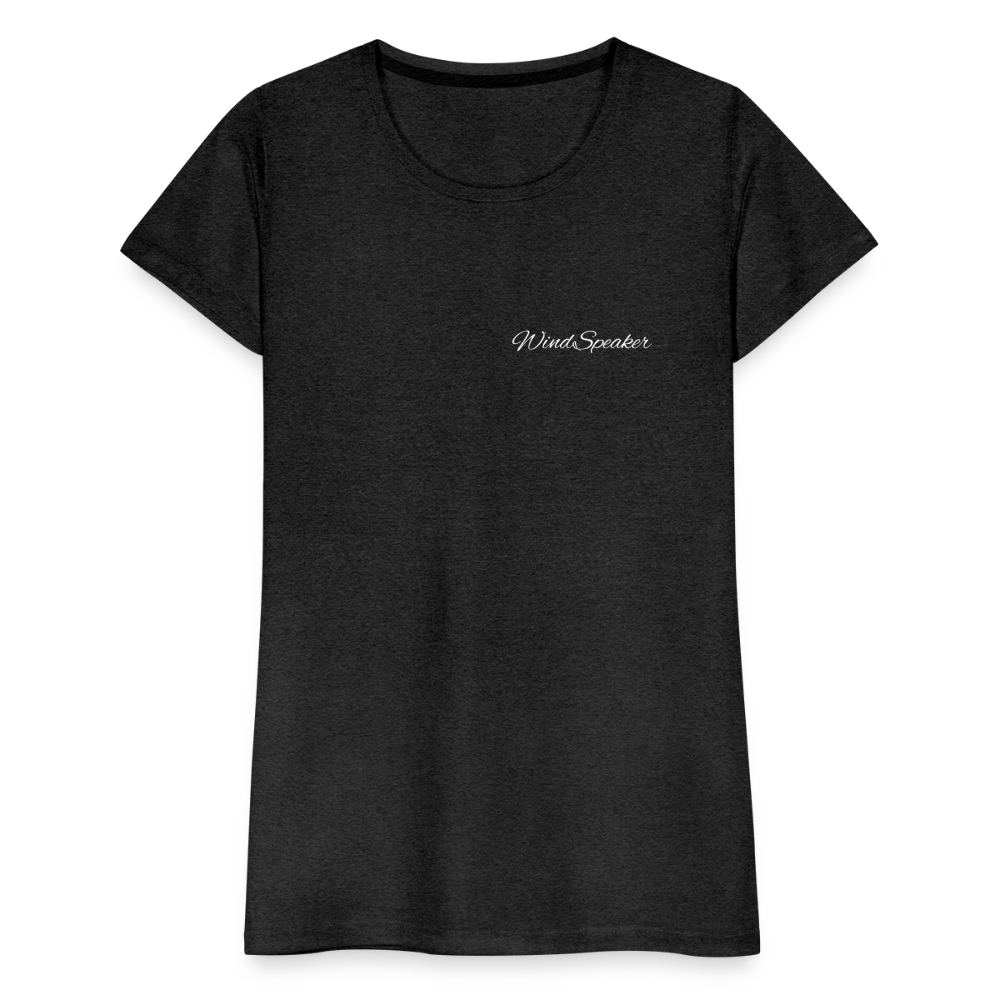 WindSpeaker Women’s Premium T-Shirt (White logo) - charcoal grey