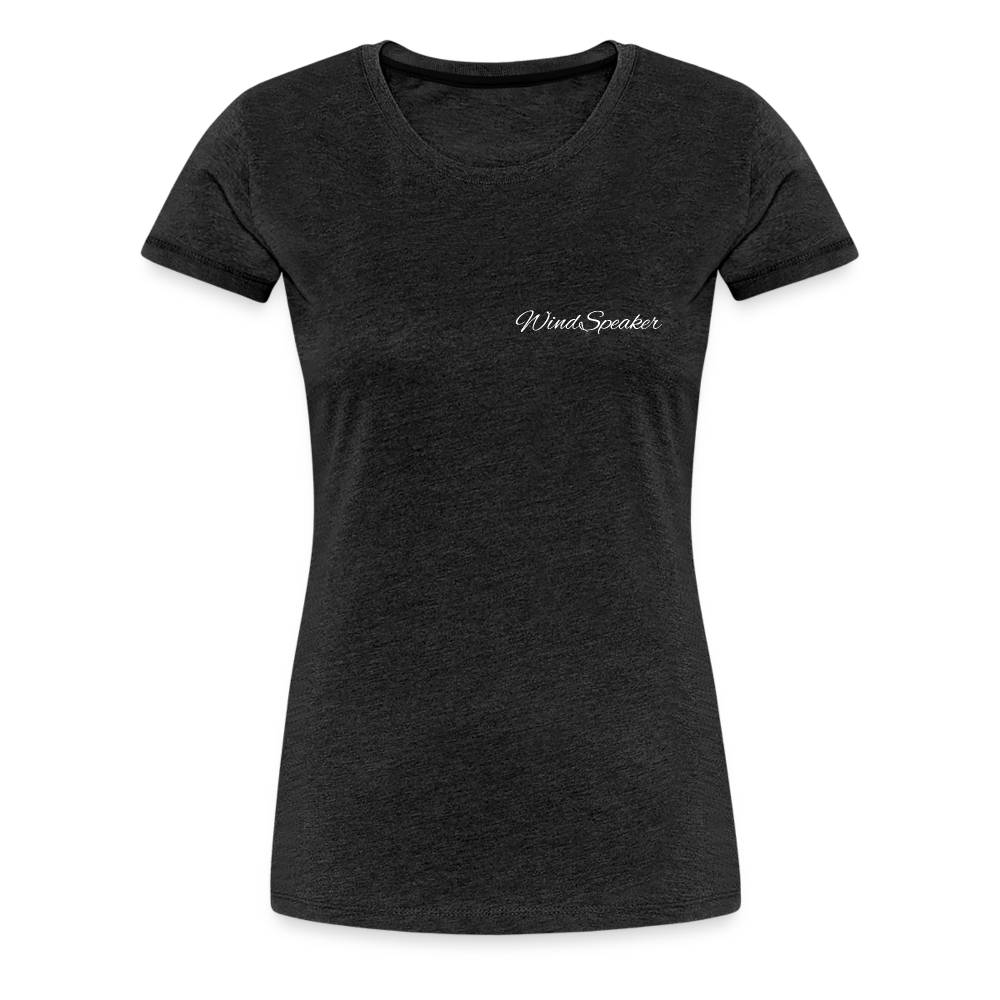 WindSpeaker Women’s Premium T-Shirt (White logo) - charcoal grey